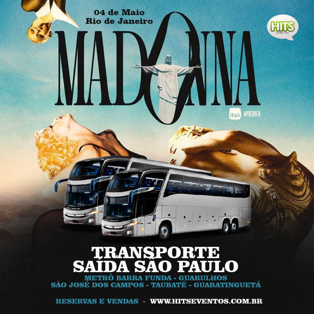 04/05 - EXCURSÃO SHOW MADONNA RIO DE JANEIRO